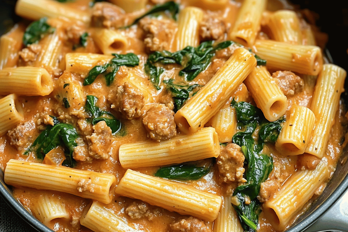 Creamy Sausage & Spinach Pasta