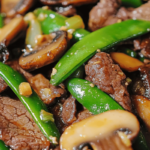 Stir-Fried Beef with Snow Peas and Mushrooms